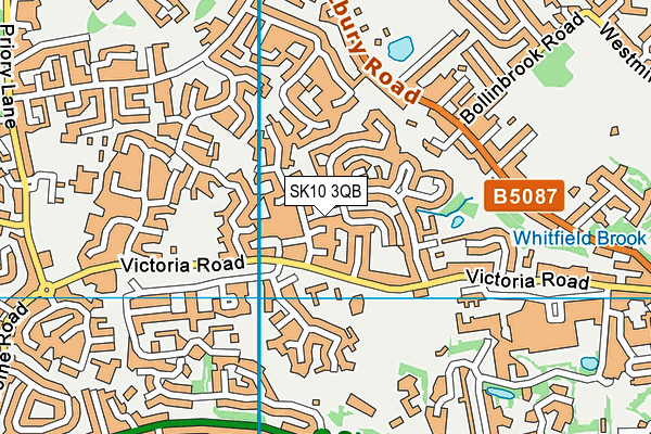 SK10 3QB map - OS VectorMap District (Ordnance Survey)