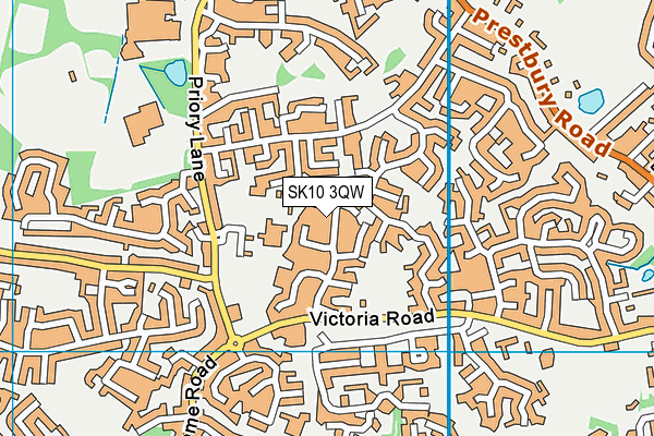 SK10 3QW map - OS VectorMap District (Ordnance Survey)