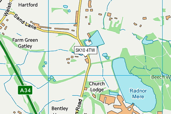 SK10 4TW map - OS VectorMap District (Ordnance Survey)