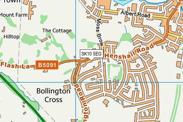 Bollington Cross CofE Primary School map (SK10 5EG) - OS VectorMap District (Ordnance Survey)