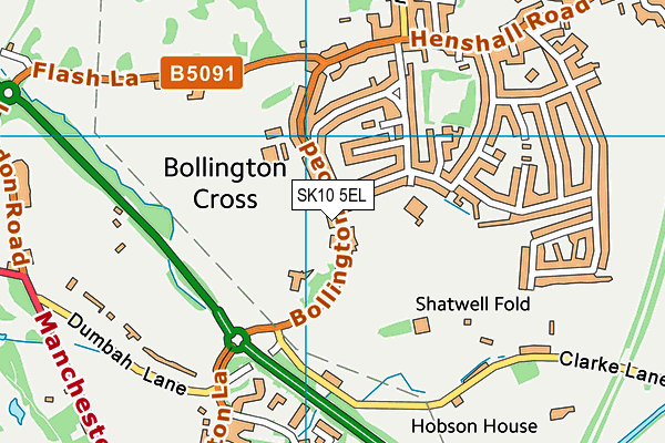 Bollington Cross Playing Field map (SK10 5EL) - OS VectorMap District (Ordnance Survey)