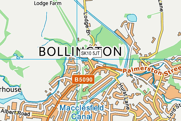 Bollington Recreation Ground map (SK10 5JT) - OS VectorMap District (Ordnance Survey)
