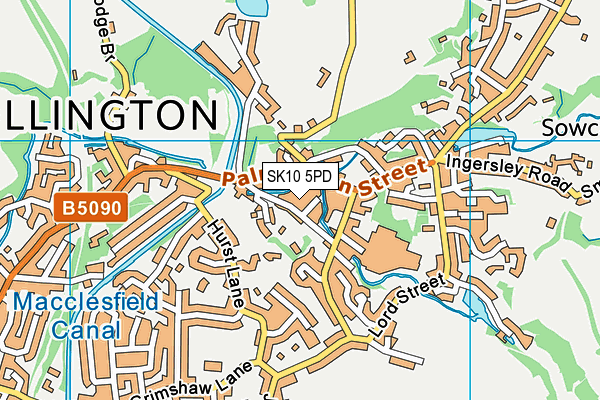 SK10 5PD map - OS VectorMap District (Ordnance Survey)