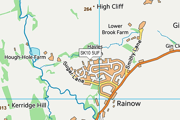 SK10 5UF map - OS VectorMap District (Ordnance Survey)