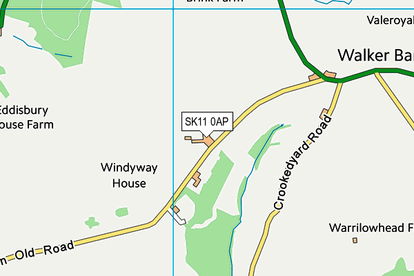 SK11 0AP map - OS VectorMap District (Ordnance Survey)