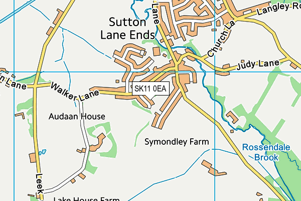 SK11 0EA map - OS VectorMap District (Ordnance Survey)