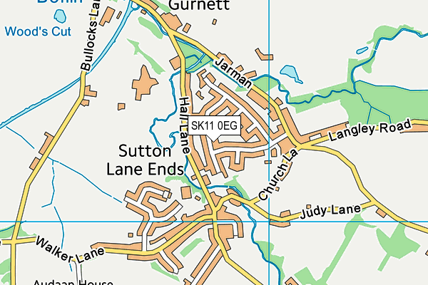 SK11 0EG map - OS VectorMap District (Ordnance Survey)