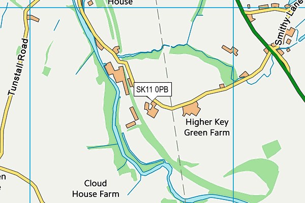 SK11 0PB map - OS VectorMap District (Ordnance Survey)