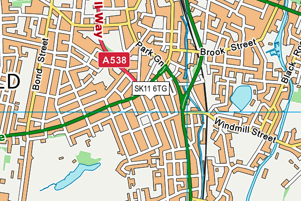 SK11 6TG map - OS VectorMap District (Ordnance Survey)