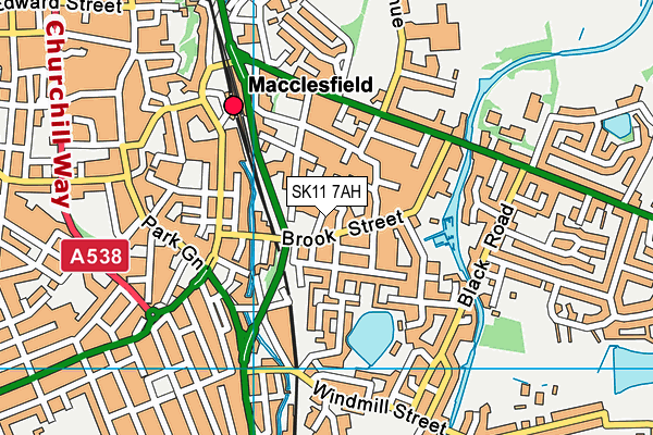 SK11 7AH map - OS VectorMap District (Ordnance Survey)