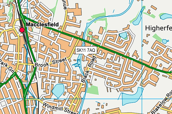 SK11 7AQ map - OS VectorMap District (Ordnance Survey)