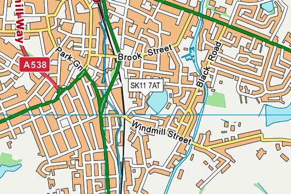 SK11 7AT map - OS VectorMap District (Ordnance Survey)