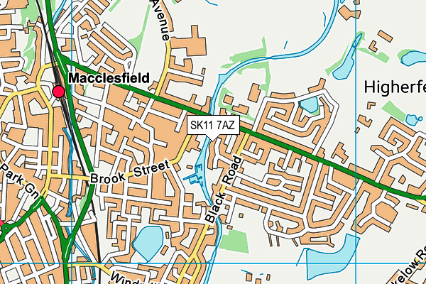 SK11 7AZ map - OS VectorMap District (Ordnance Survey)