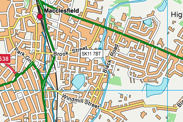 SK11 7BT map - OS VectorMap District (Ordnance Survey)