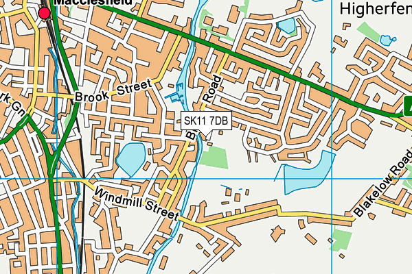 SK11 7DB map - OS VectorMap District (Ordnance Survey)