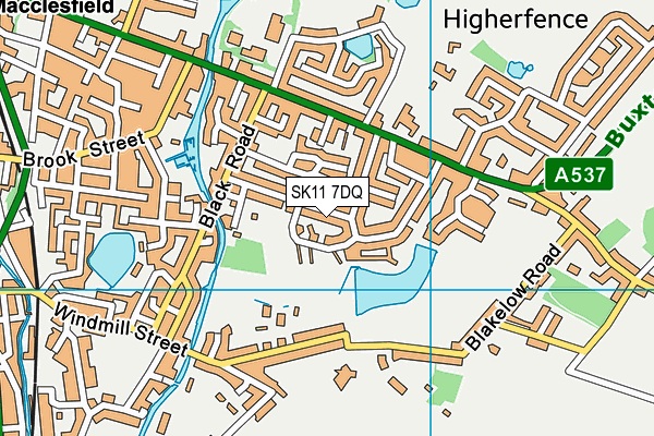 SK11 7DQ map - OS VectorMap District (Ordnance Survey)