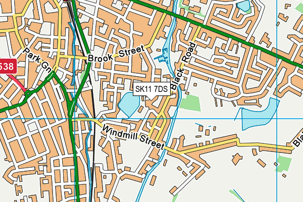 SK11 7DS map - OS VectorMap District (Ordnance Survey)