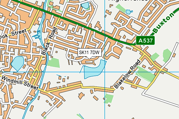 SK11 7DW map - OS VectorMap District (Ordnance Survey)