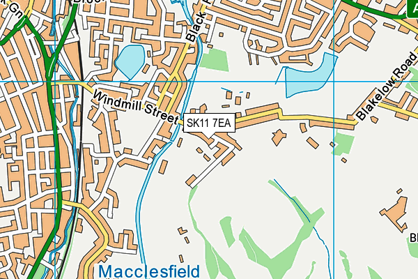 Macclesfield Golf Club map (SK11 7EA) - OS VectorMap District (Ordnance Survey)