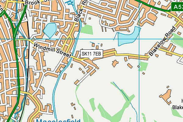 SK11 7EB map - OS VectorMap District (Ordnance Survey)