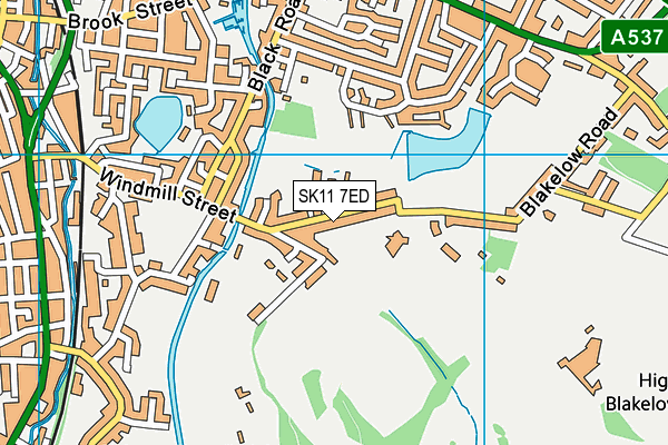 SK11 7ED map - OS VectorMap District (Ordnance Survey)