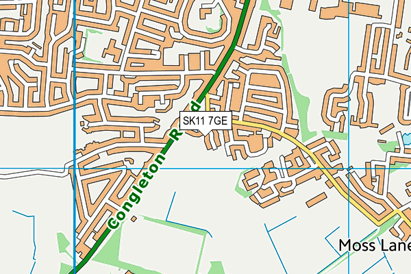 SK11 7GE map - OS VectorMap District (Ordnance Survey)