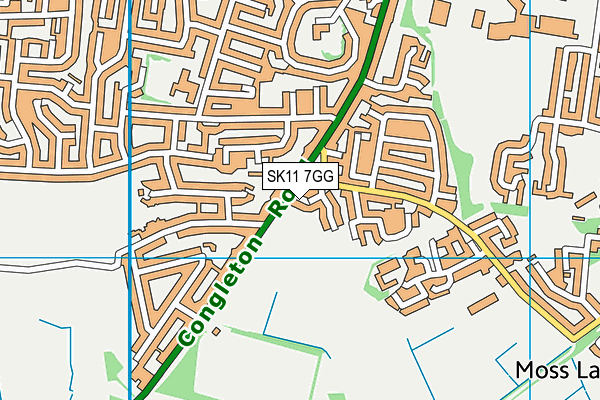 SK11 7GG map - OS VectorMap District (Ordnance Survey)
