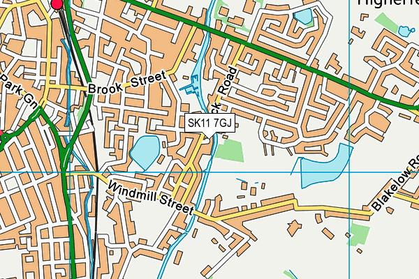SK11 7GJ map - OS VectorMap District (Ordnance Survey)