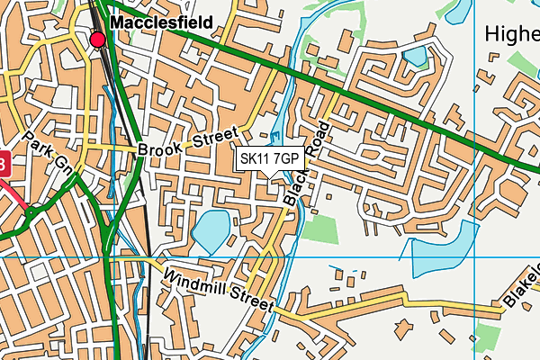 SK11 7GP map - OS VectorMap District (Ordnance Survey)