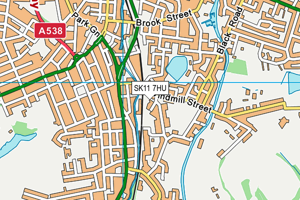 SK11 7HU map - OS VectorMap District (Ordnance Survey)
