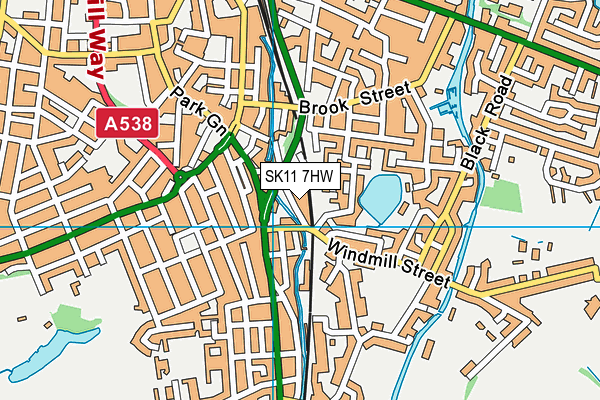 SK11 7HW map - OS VectorMap District (Ordnance Survey)