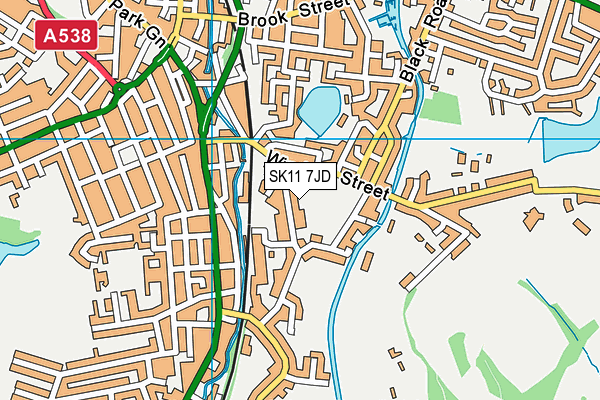 SK11 7JD map - OS VectorMap District (Ordnance Survey)