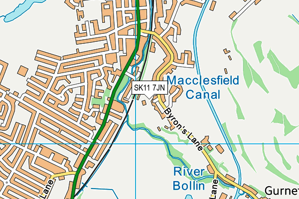 SK11 7JN map - OS VectorMap District (Ordnance Survey)