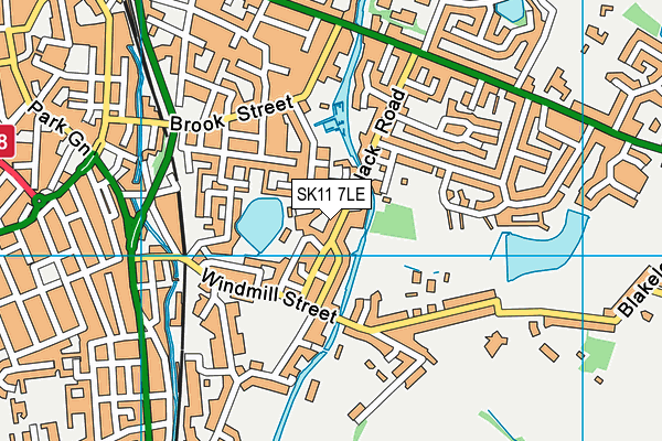 SK11 7LE map - OS VectorMap District (Ordnance Survey)