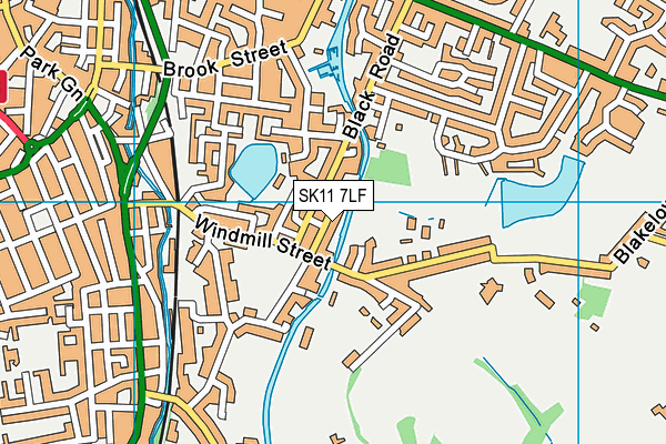 SK11 7LF map - OS VectorMap District (Ordnance Survey)