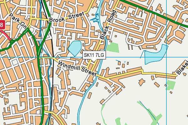 SK11 7LG map - OS VectorMap District (Ordnance Survey)