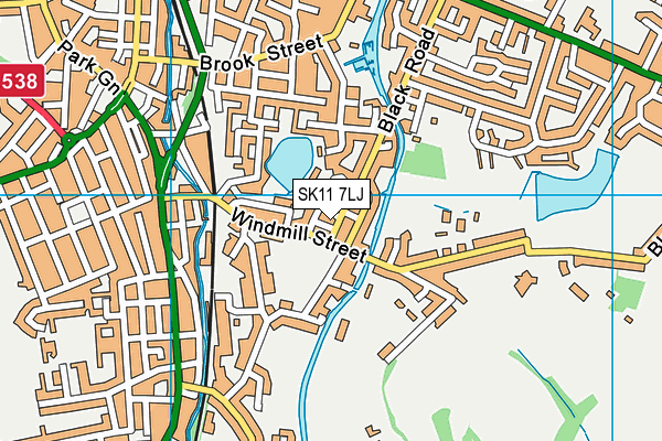 SK11 7LJ map - OS VectorMap District (Ordnance Survey)