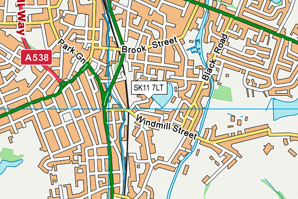 SK11 7LT map - OS VectorMap District (Ordnance Survey)