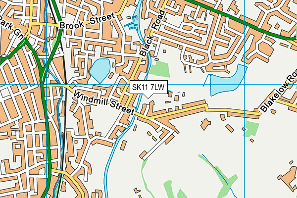SK11 7LW map - OS VectorMap District (Ordnance Survey)