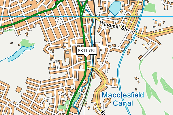 SK11 7PJ map - OS VectorMap District (Ordnance Survey)