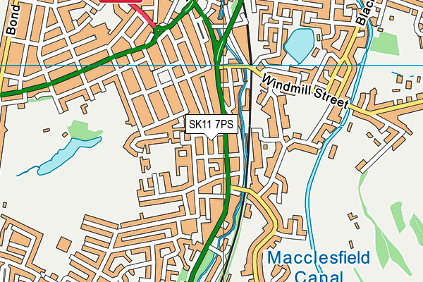 SK11 7PS map - OS VectorMap District (Ordnance Survey)