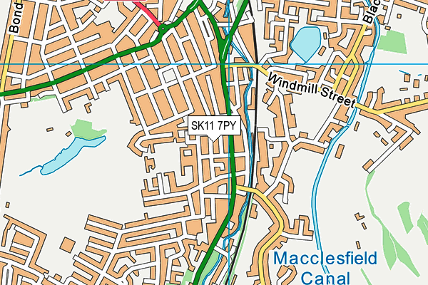 SK11 7PY map - OS VectorMap District (Ordnance Survey)