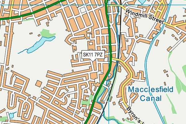 SK11 7PZ map - OS VectorMap District (Ordnance Survey)