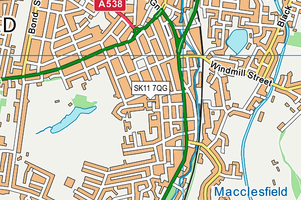 SK11 7QG map - OS VectorMap District (Ordnance Survey)