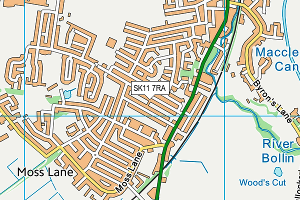 SK11 7RA map - OS VectorMap District (Ordnance Survey)