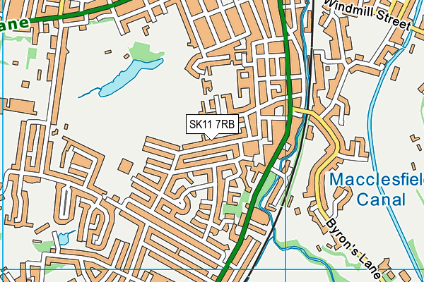 SK11 7RB map - OS VectorMap District (Ordnance Survey)