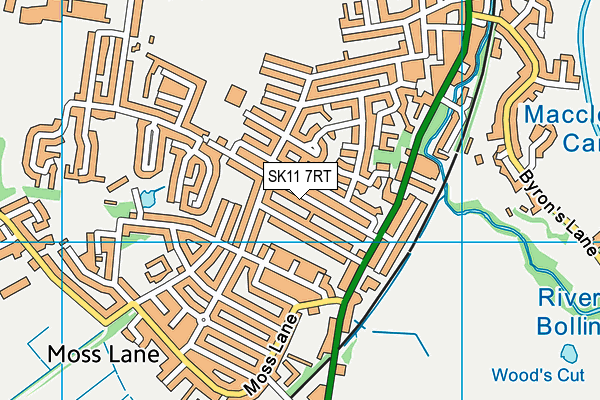 SK11 7RT map - OS VectorMap District (Ordnance Survey)