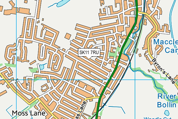 SK11 7RU map - OS VectorMap District (Ordnance Survey)