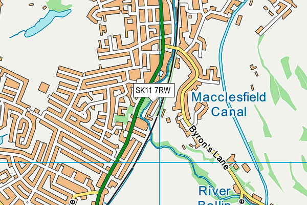 SK11 7RW map - OS VectorMap District (Ordnance Survey)