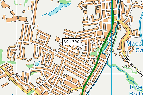 SK11 7RX map - OS VectorMap District (Ordnance Survey)